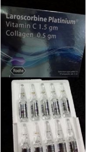 ROCHE LAROSCORBINE PLATINIUM VITAMIN C 1 gm + COLLAGEN 0.35 gm INJECTION by "www.ccthaitown.com"