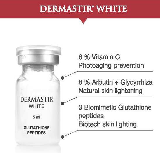 DERMASTIR – WHITE STERILE 5 ml GLUTATHIONE PEPTIDES WHITE GLUTA SKIN WHITENING by "www.ccthaitown.com"