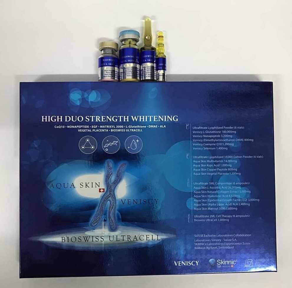 AQUA SKIN VENISCY HIGH DUO STRENGTH (SWISS) BIO ULTRACEL GLUTATHIONE SKIN WHITENING INJECTION by www.ccthaitown.com