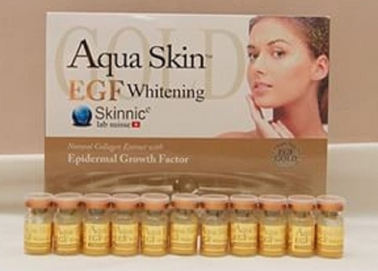 NEW AQUA SKIN GOLD EGF WHITENING SWISS WHITE GLUTATHIONE https