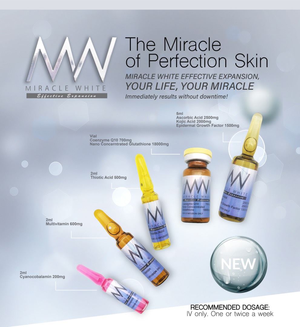 MIRACLE WHITE (BLUE BOX) REGAIN EFFECTIVE EXPANSION PERFECTION SKIN WHITE GLUTATHIONE INJECTION by www.ccthaitown.com