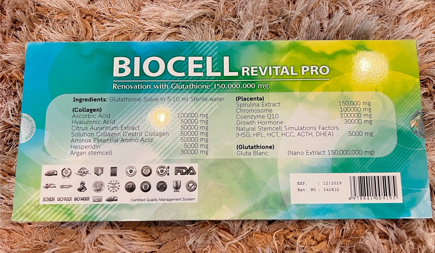 BIOCELL REVITAL PRO RENOVAION WITH GLUTATHIONE 150,000,000 MG WHITENING