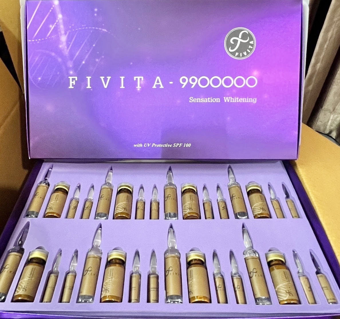 NEW FIVITA 990000 SENSATION GLUTATHIONE WHITENING SKIN (PURPLE COLOR BOX) INJECTION by "www.ccthaitown.com"